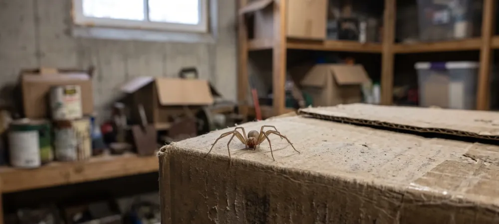 brown recluse spider on a table