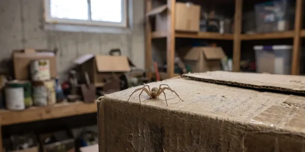 brown recluse spider on a table